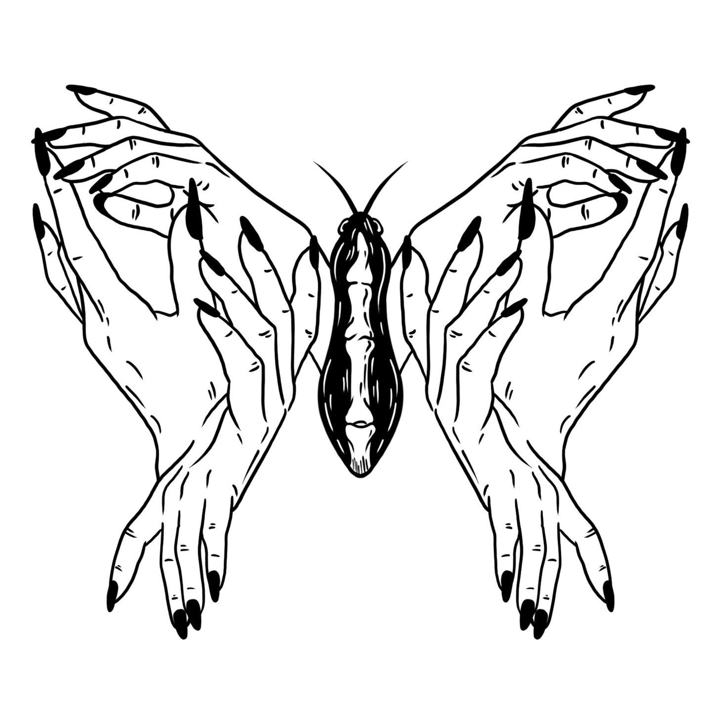 Hands Moth Sticker