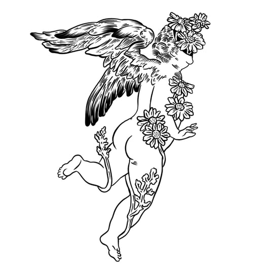 Floral Cherub Sticker